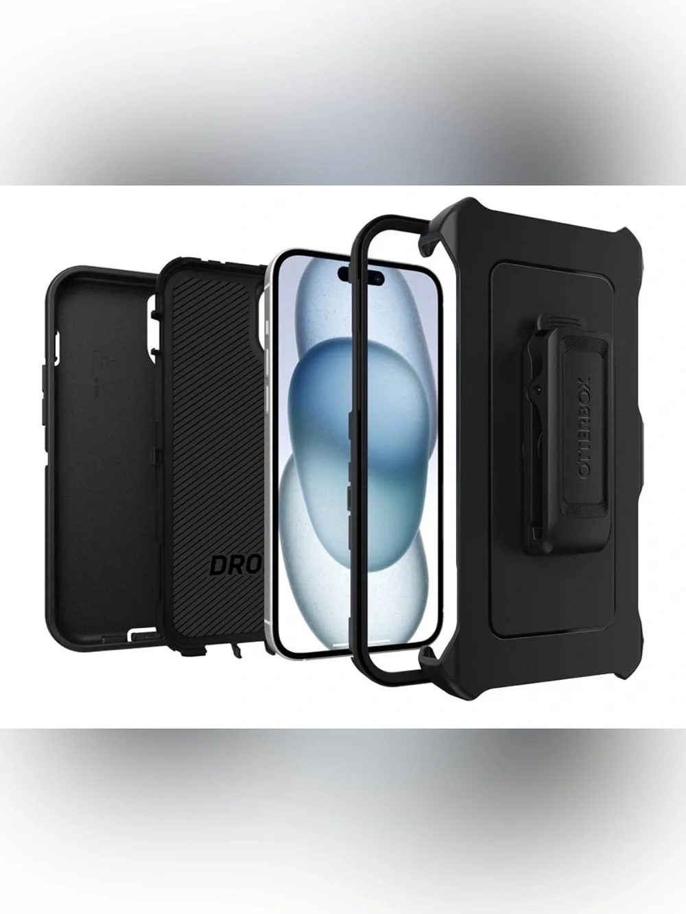 iPhone 15 Plus Black Rugged Case and Clip 🔥🔥🔥✅✅/ New in Box